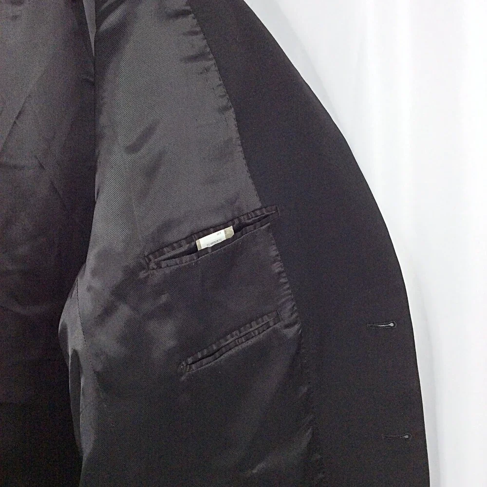 Calvin Klein 2 Button Suit Jacket Blazer Men's Size 48R Black 100% Wool